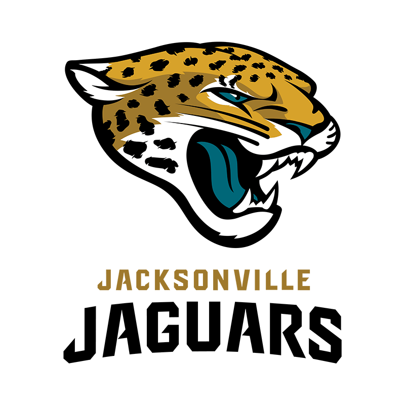 The Jacksonville Jaguars logo on a black background, showcasing the team's iconic emblem.