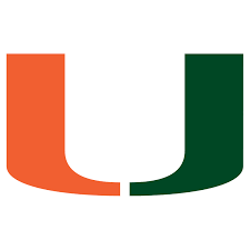 The Miami Hurricanes logo on a white background, charter a plane to the Bahamas.